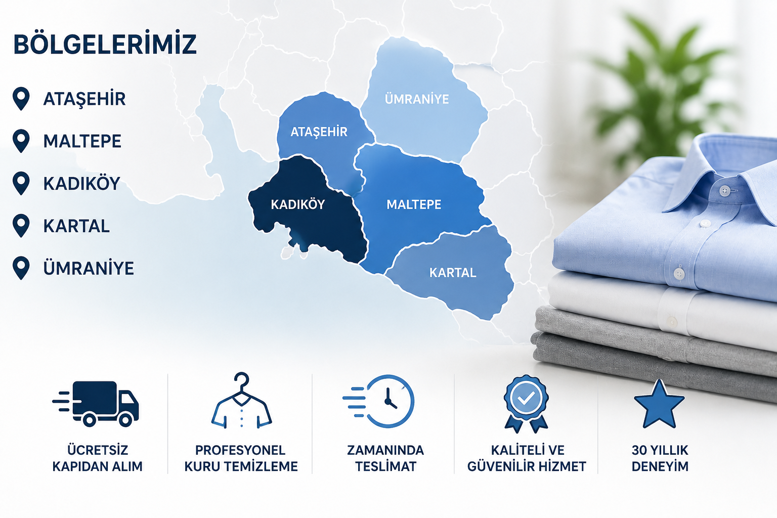 KentPlusDry hizmet bölgeleri — Anadolu Yakası